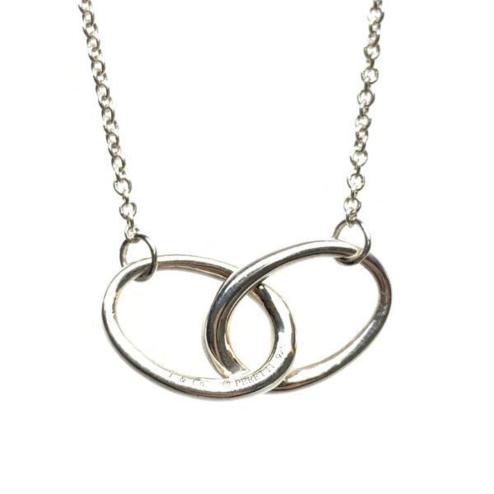 Tiffany Interlocking Double Ring Necklace Silver